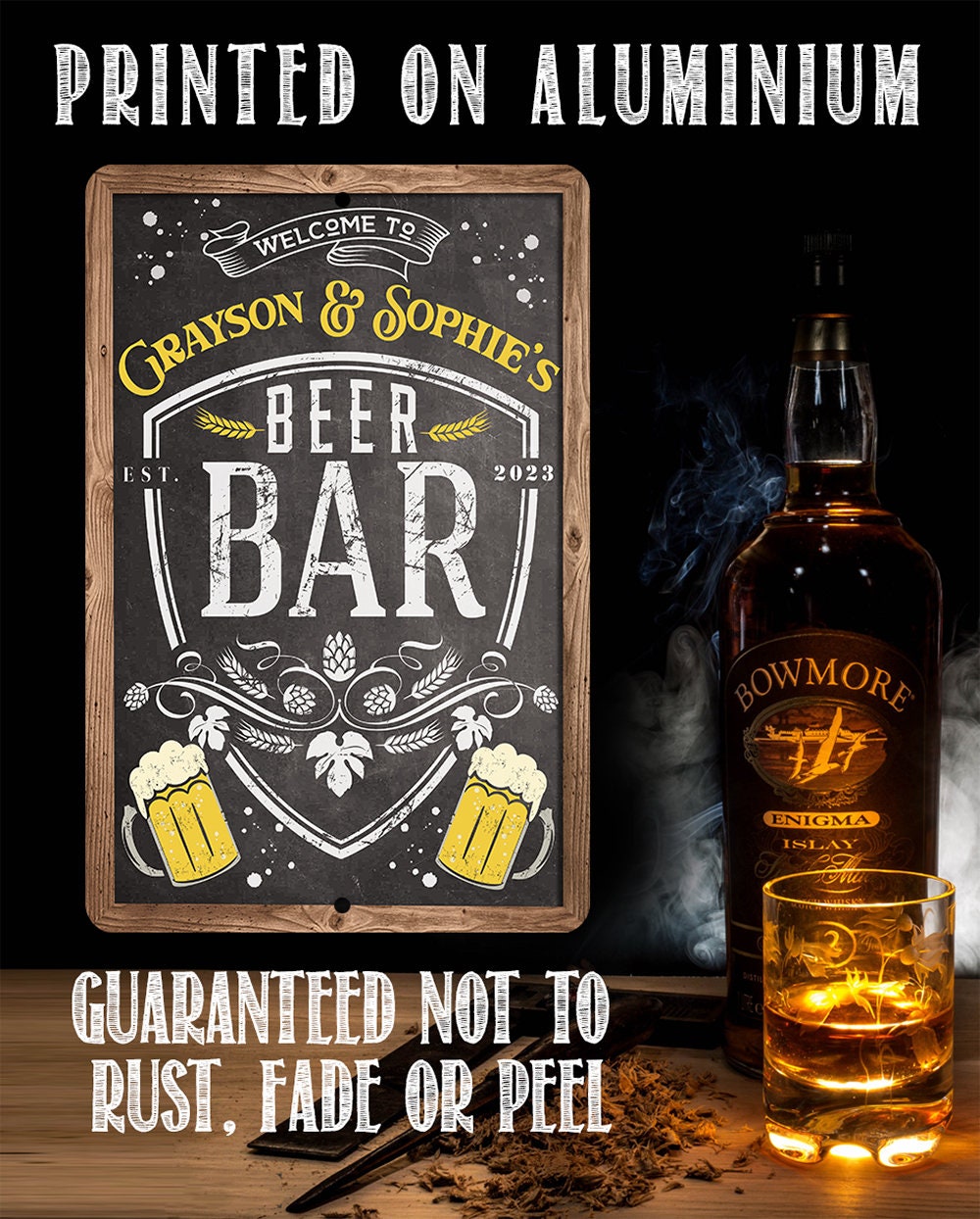 Personalized - Welcome To Beer Bar - Metal Sign