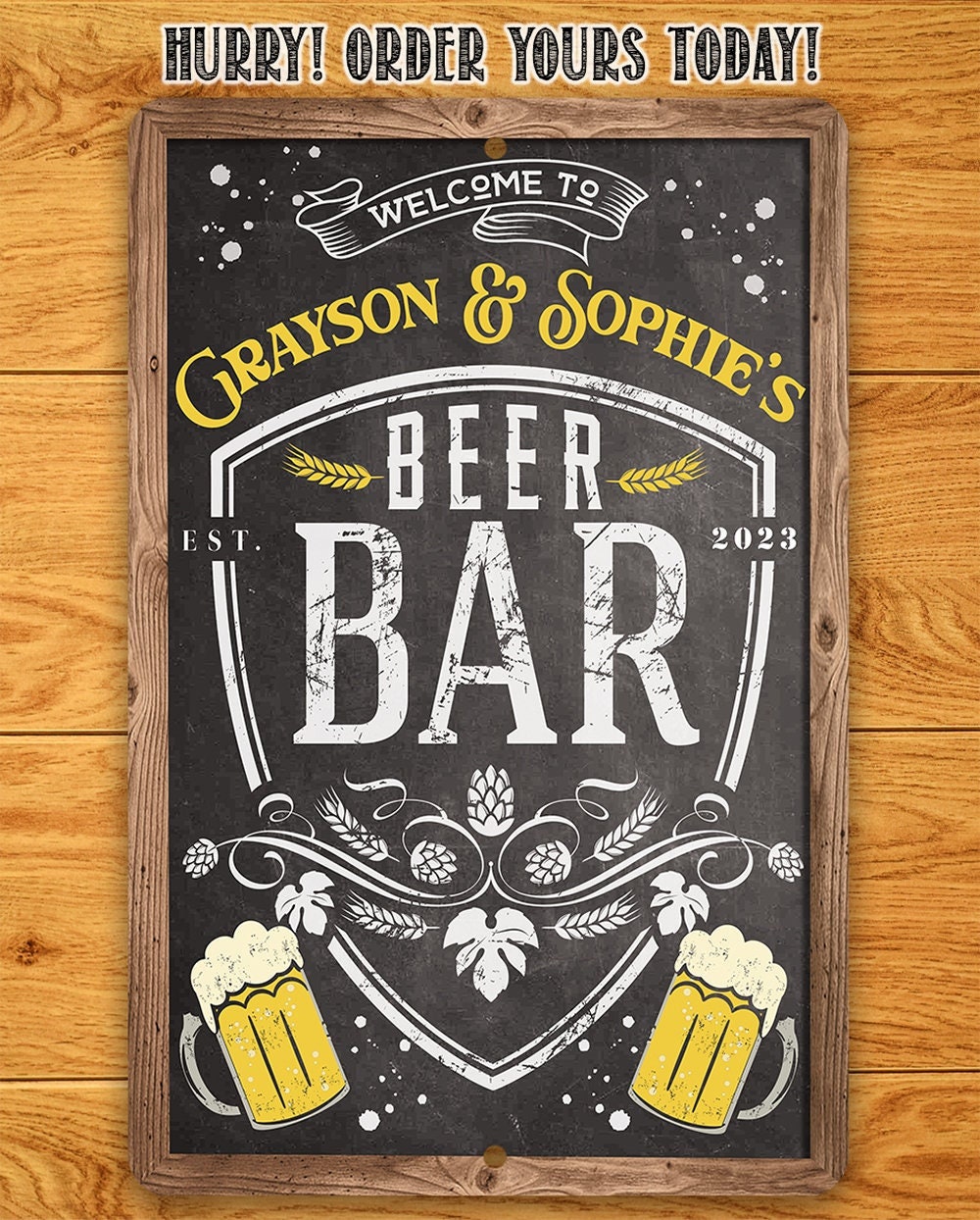 Personalized - Welcome To Beer Bar - Metal Sign