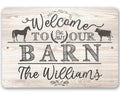 Personalized - Welcome To Our Barn - Metal Sign