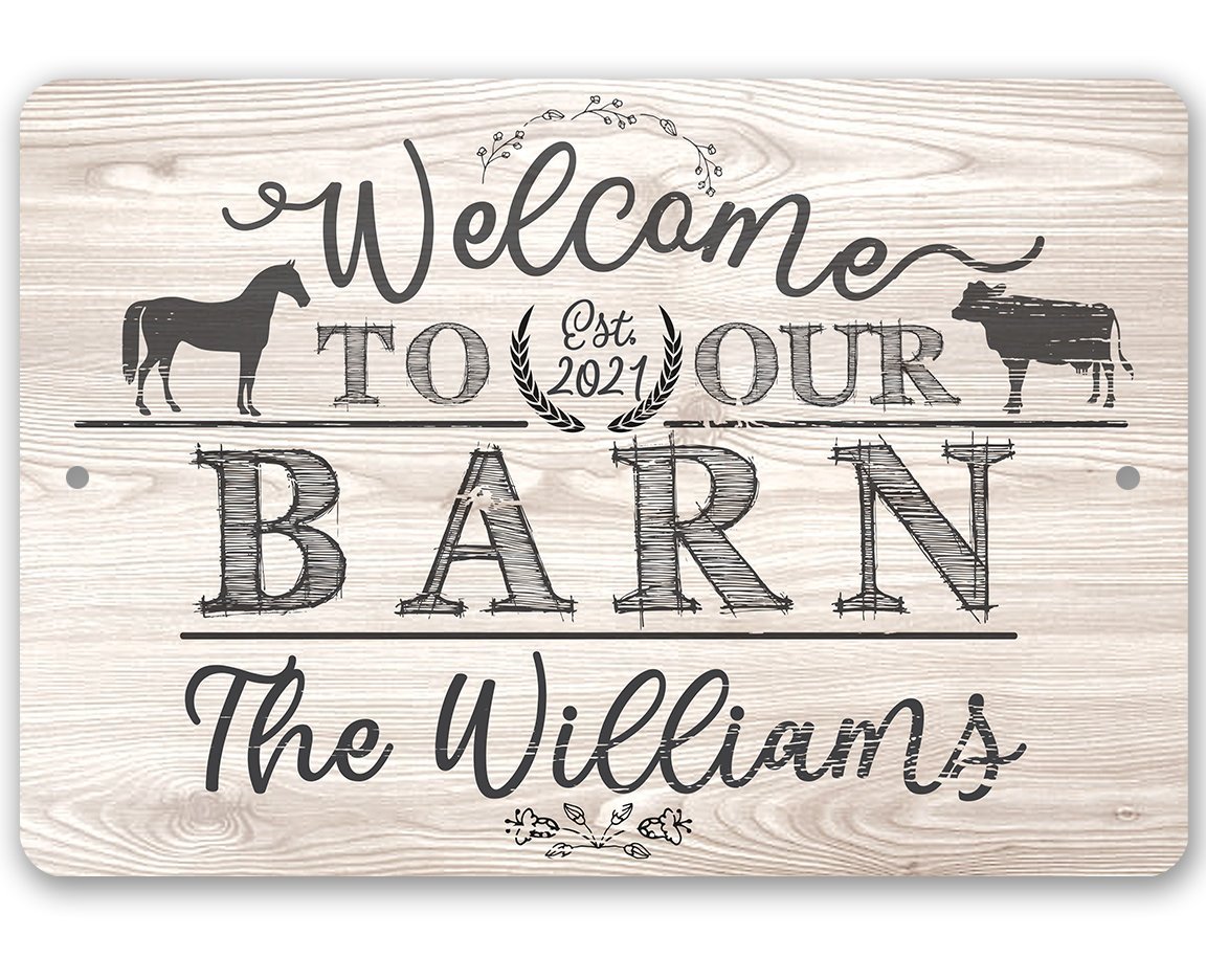 Personalized - Welcome To Our Barn - Metal Sign