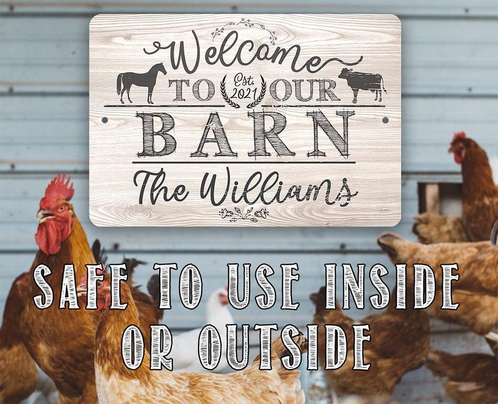 Personalized - Welcome To Our Barn - Metal Sign