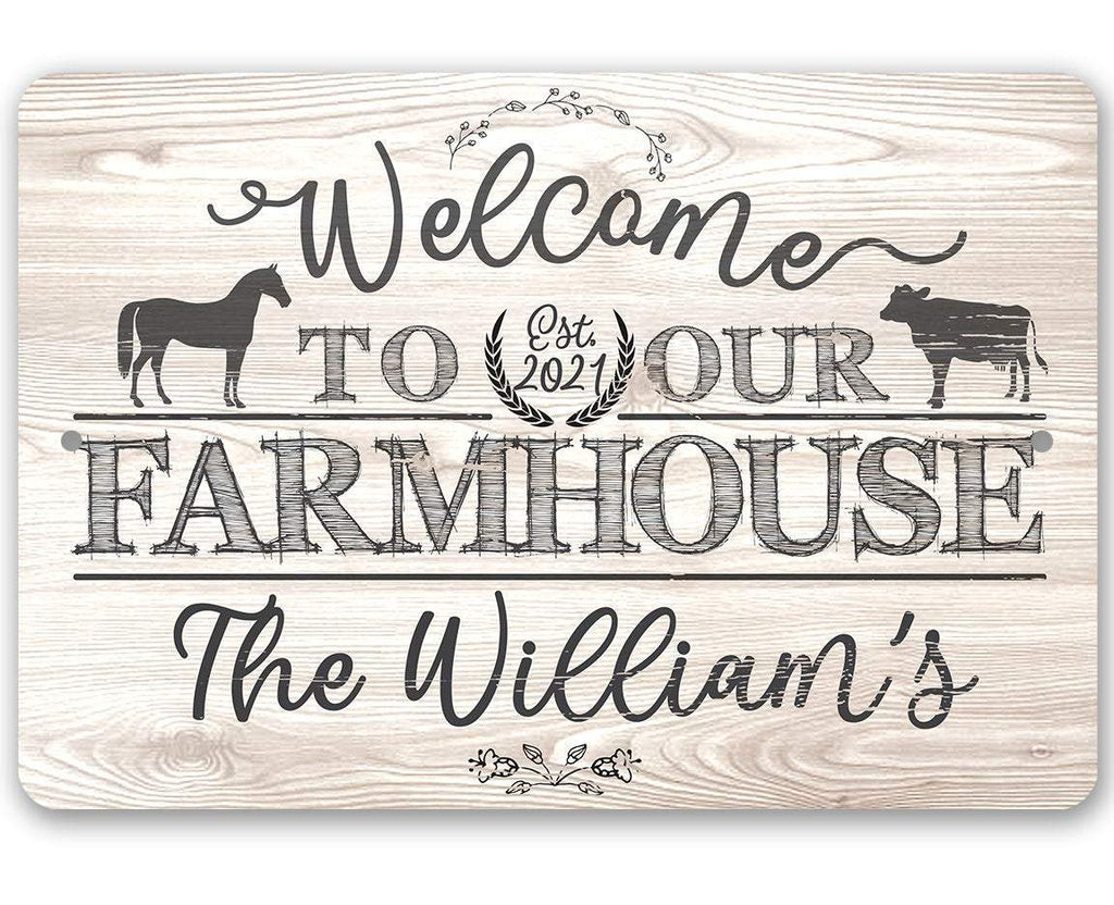 Personalized - Welcome To Our Farmhouse - Metal Sign