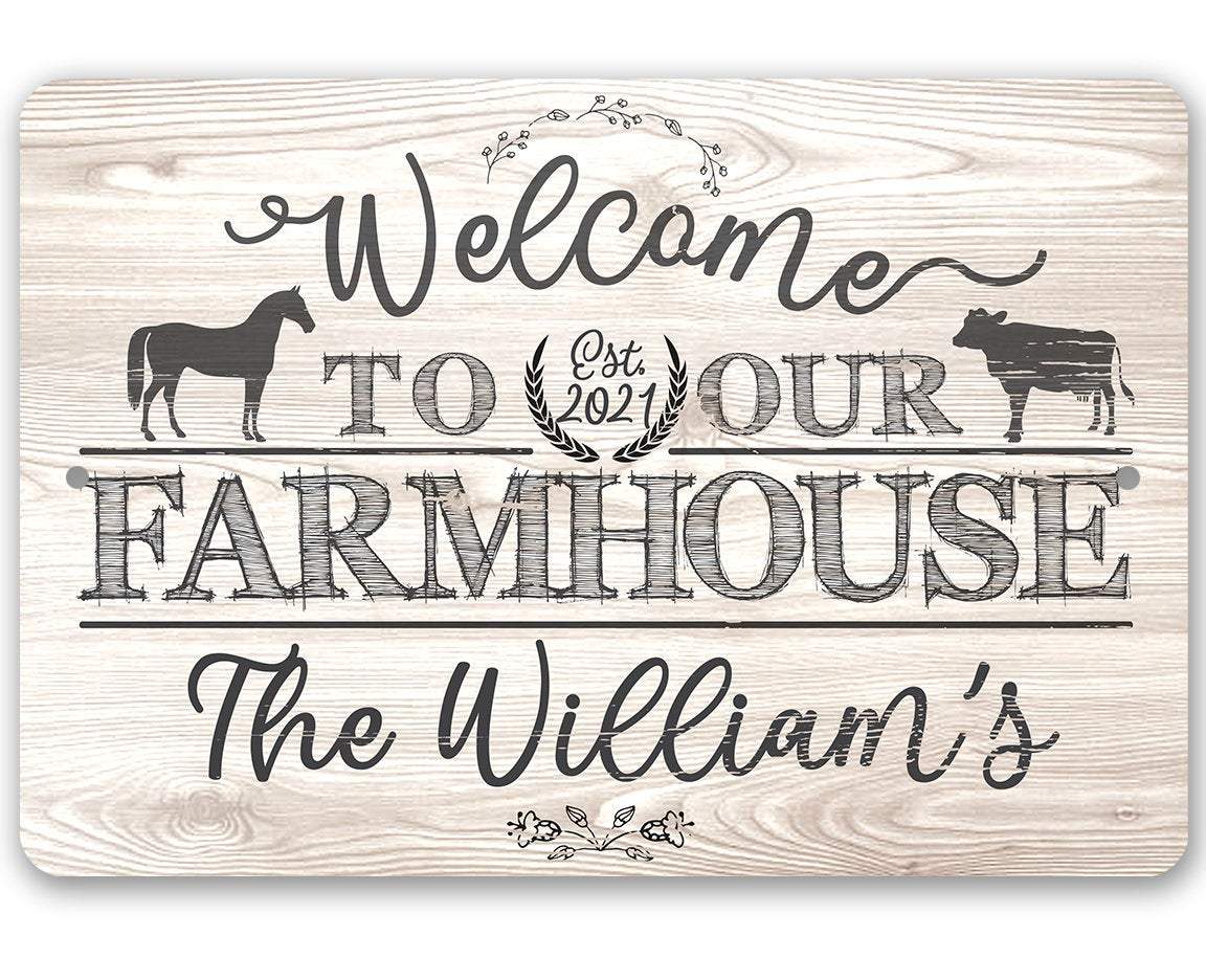 Personalized - Welcome To Our Farmhouse - Metal Sign