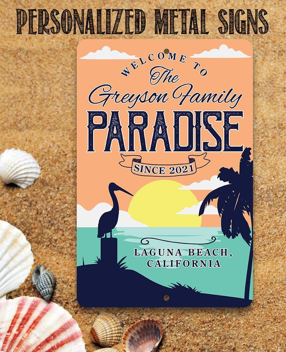 Personalized - Welcome To Paradise - Metal Sign