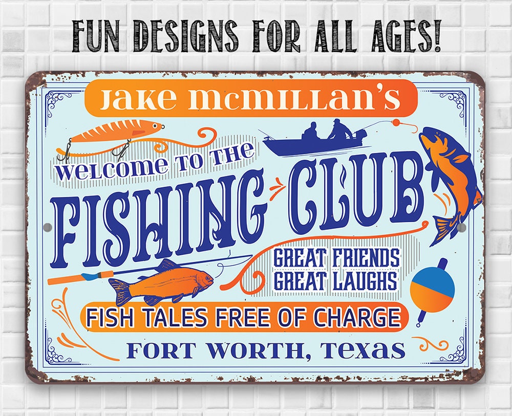 Personalized - Welcome To The Fishing Club - Metal Sign