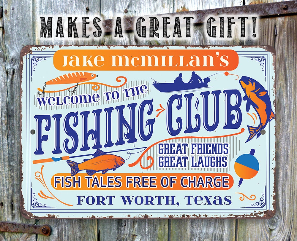 Personalized - Welcome To The Fishing Club - Metal Sign