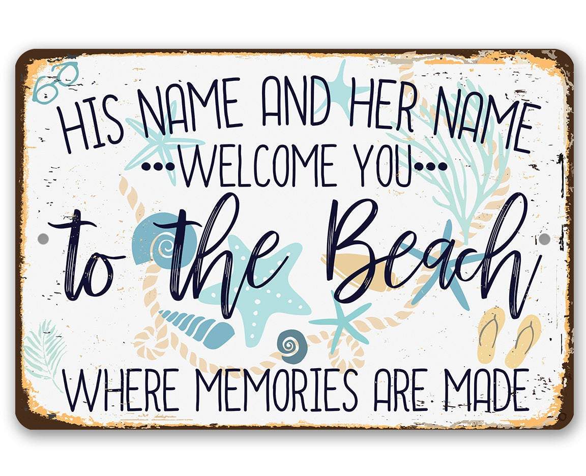 Personalized - Welcome You To The Beach - Metal Sign