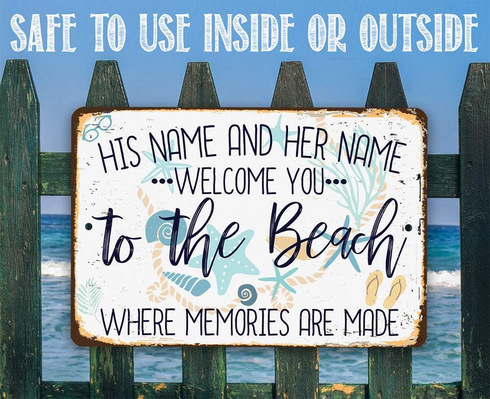 Personalized - Welcome You To The Beach - Metal Sign