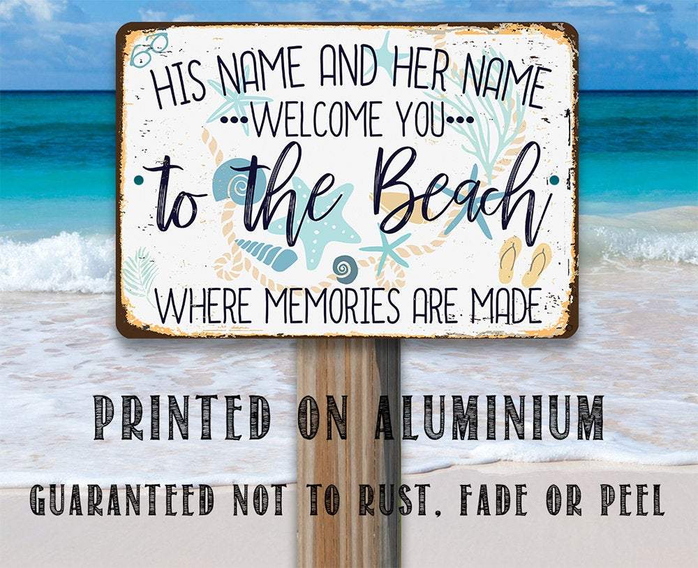 Personalized - Welcome You To The Beach - Metal Sign