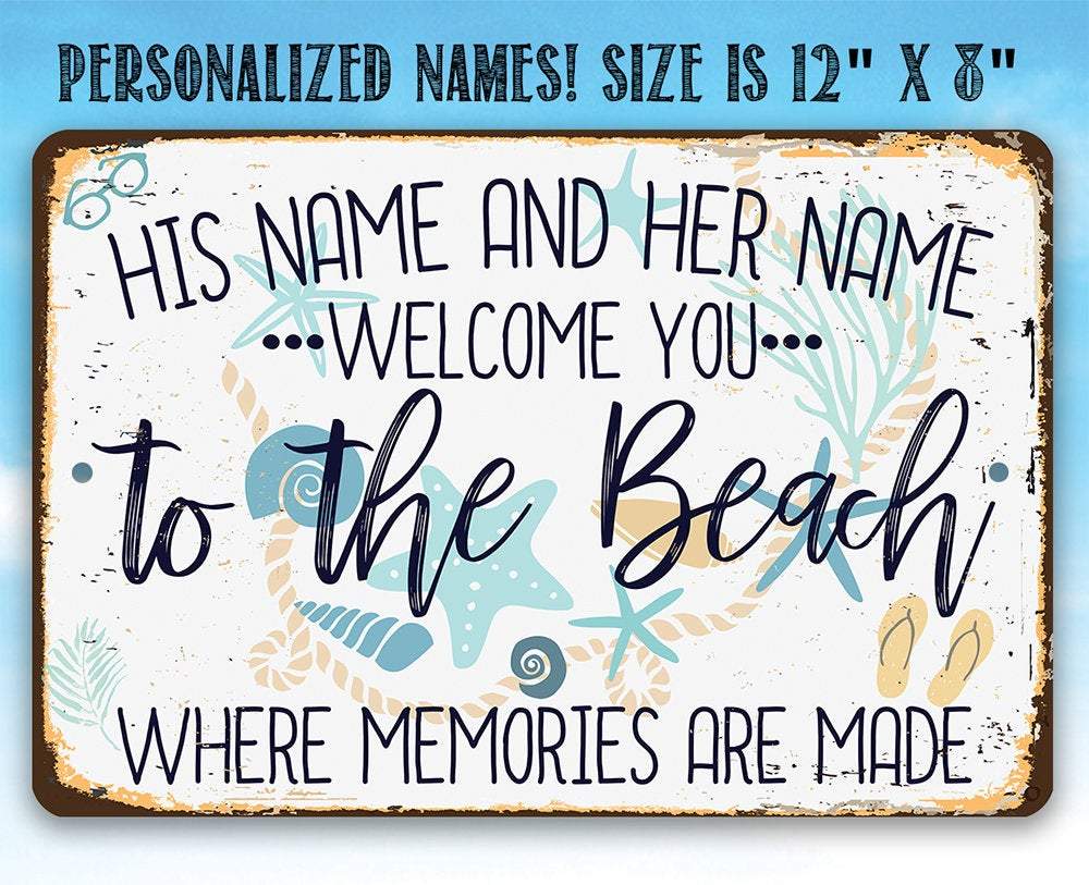 Personalized - Welcome You To The Beach - Metal Sign