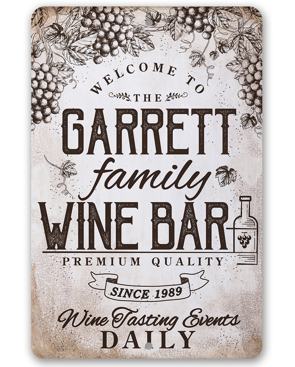 Personalized - Wine Bar - Metal Sign