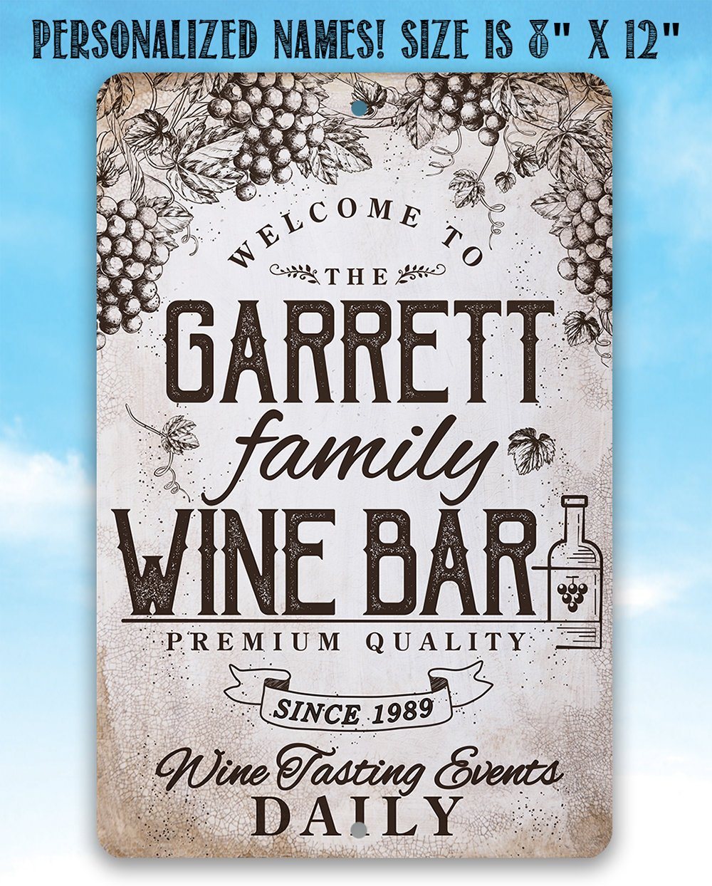 Personalized - Wine Bar - Metal Sign