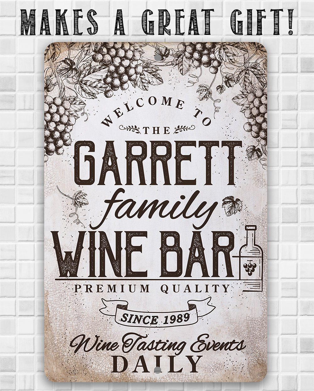 Personalized - Wine Bar - Metal Sign