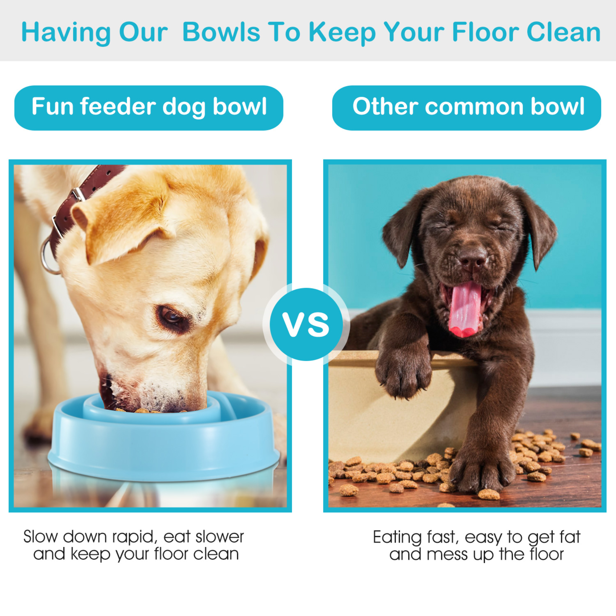 Slow Feeder Healthy Dog Bowl Happy Hunting Fun Puzzle Maze Bowl for Water Food 7.68in in Diameter 10.5oz in Capacity for Small Medium Dogs