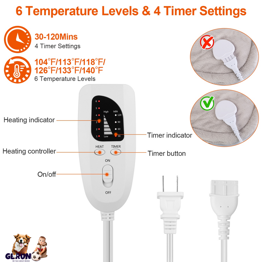 22.4x16.3in Large Weighted Heating Pad for Neck and Shoulders Electric Fast Heating Mat Neck Wrap Cushion Pain Relief with 6 Temperature Settings 4 Ti