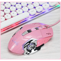 Pink Girly Gaming Mouse 3200DPI Backlight Adjustable 4 Level DPI Wired Women's Mice For Gamers
