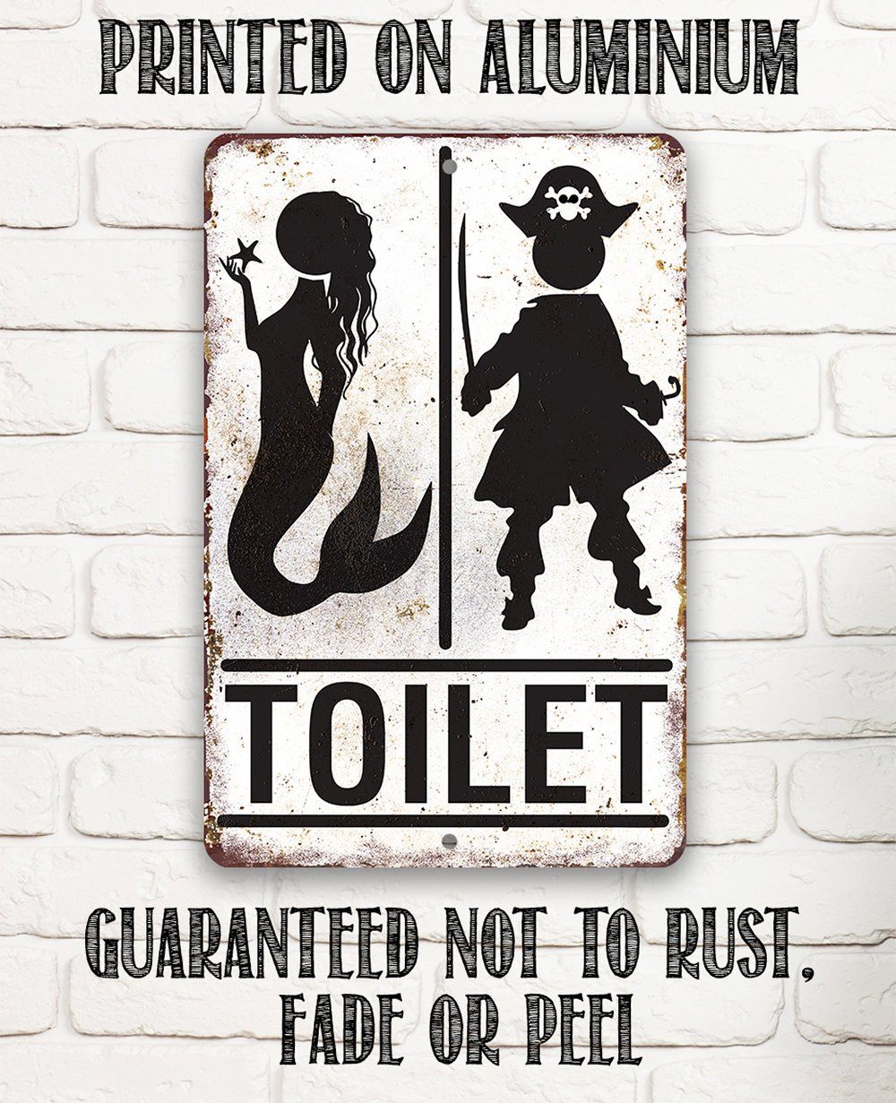 Pirate Mermaid Toilet - Metal Sign