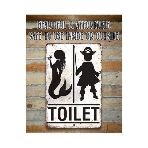 Pirate Mermaid Toilet - Metal Sign