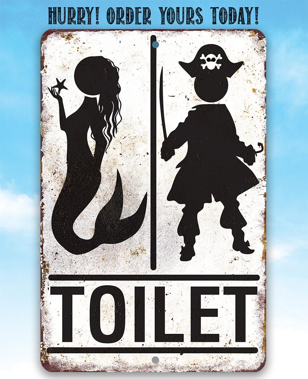 Pirate Mermaid Toilet - Metal Sign