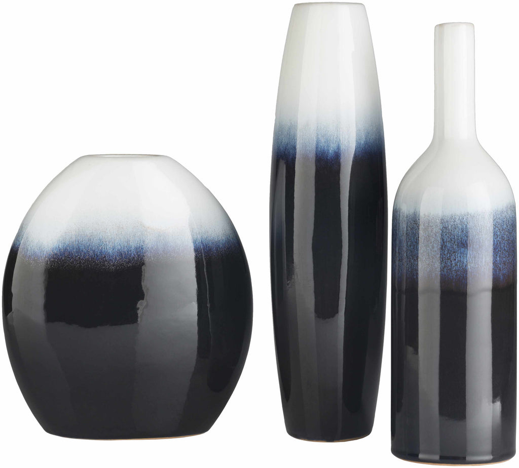 Pitfour Blue White Ceramic Outdoor Vase Set