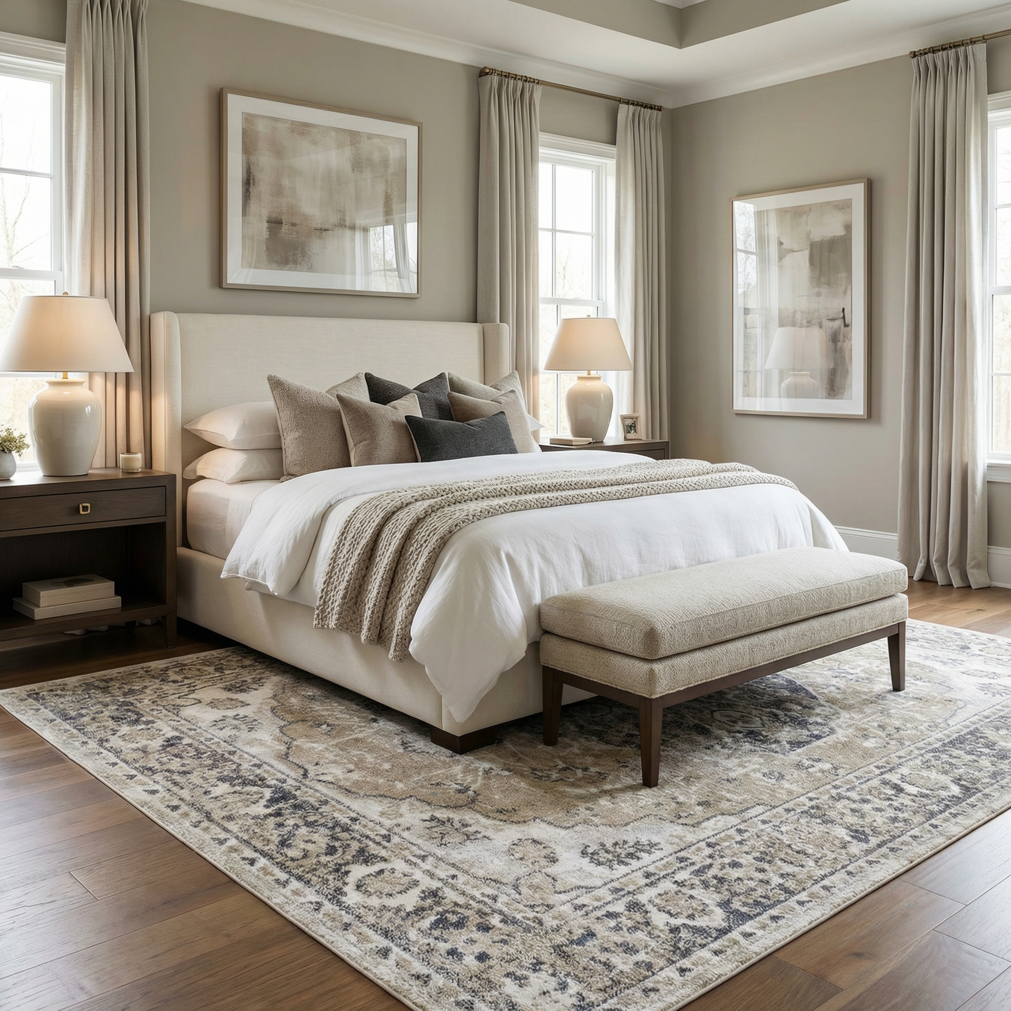 Rudo Beige Flat Pile Washable Rug