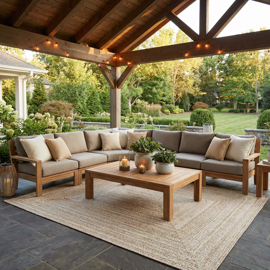 Cream Braided Faux Jute Outdoor Rug