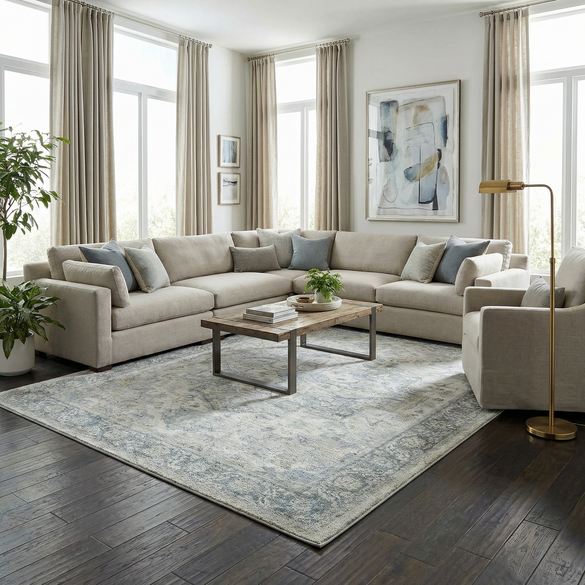 Akshay Light Gray Thick Luxe Area Rug