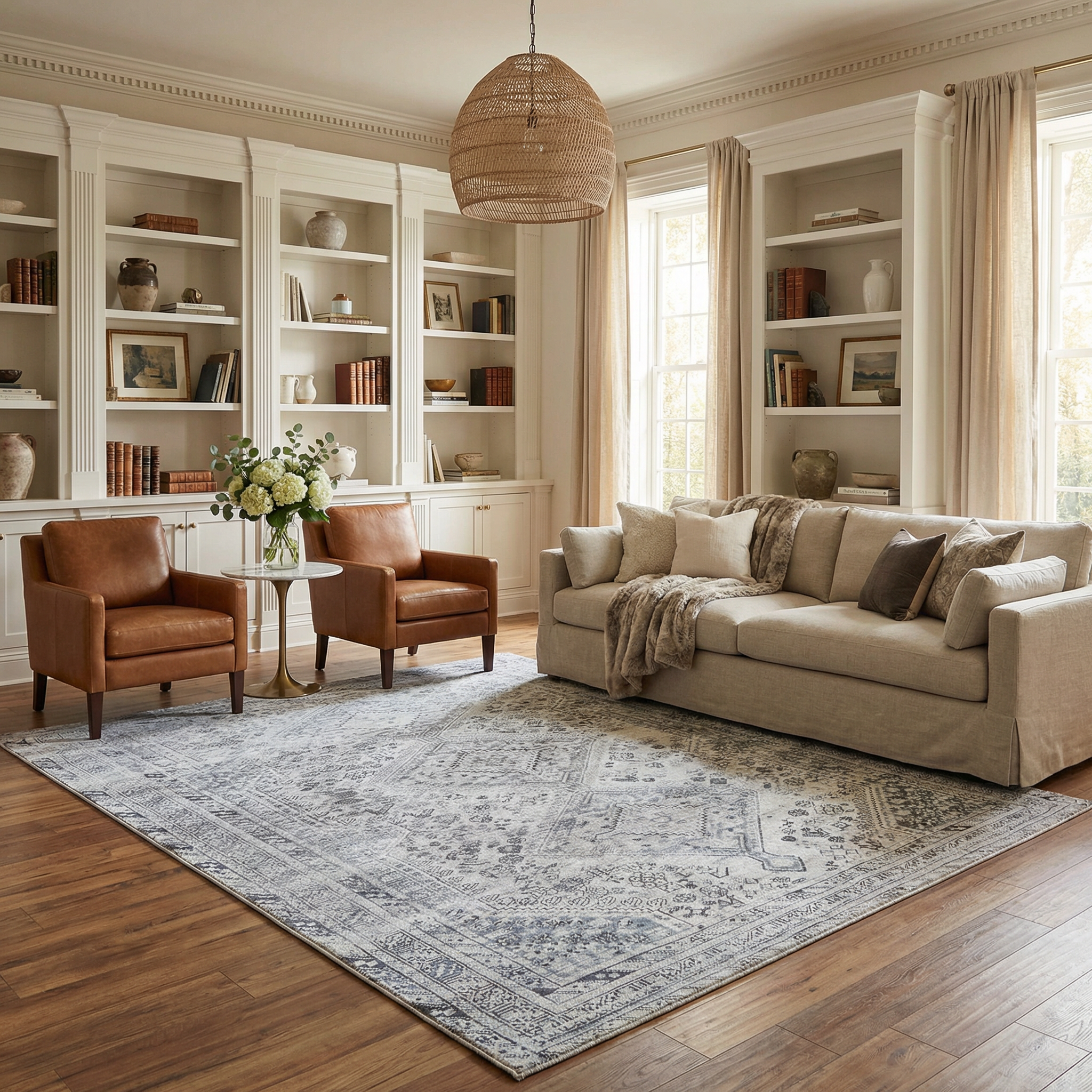 Barny Gray Denim Washable Rug - Clearance