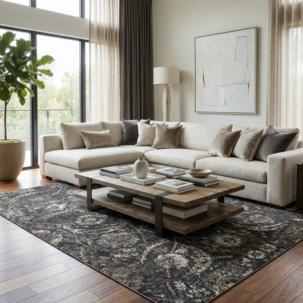 Georgiana Charcoal Area Rug