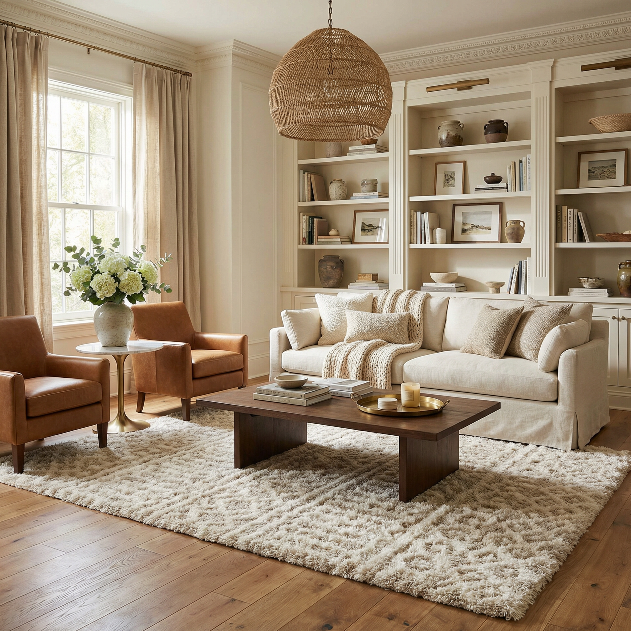 Prompton Cream Plush Area Rug