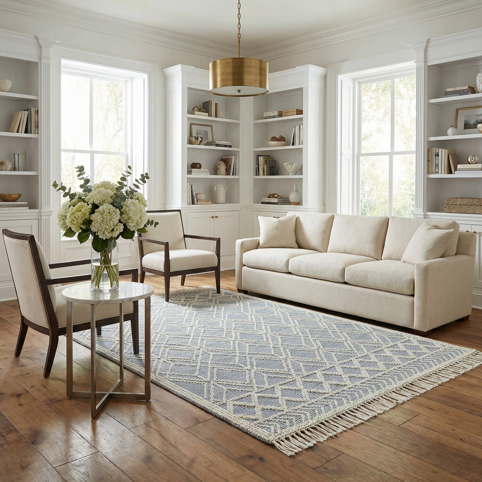 Ramsbury Denim Blue Wool Rug