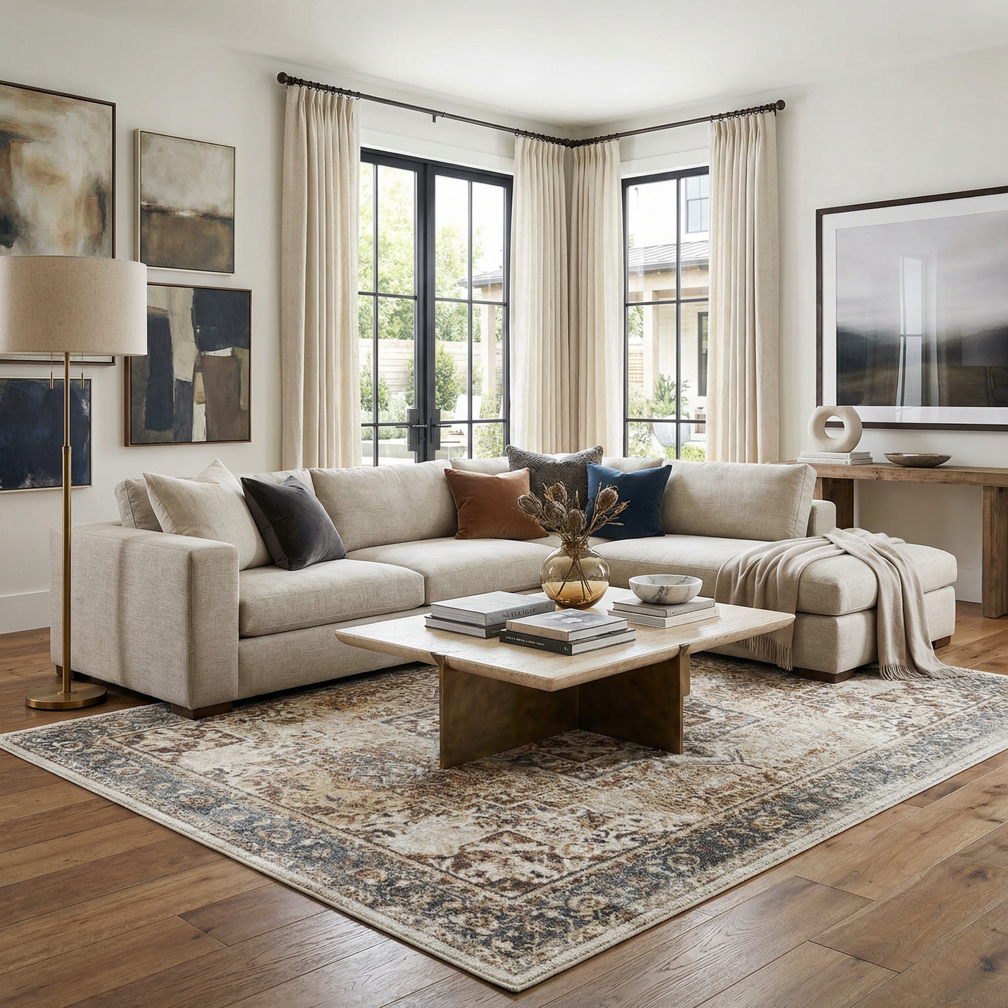 Heritage Style Flat Pile Washable Rug
