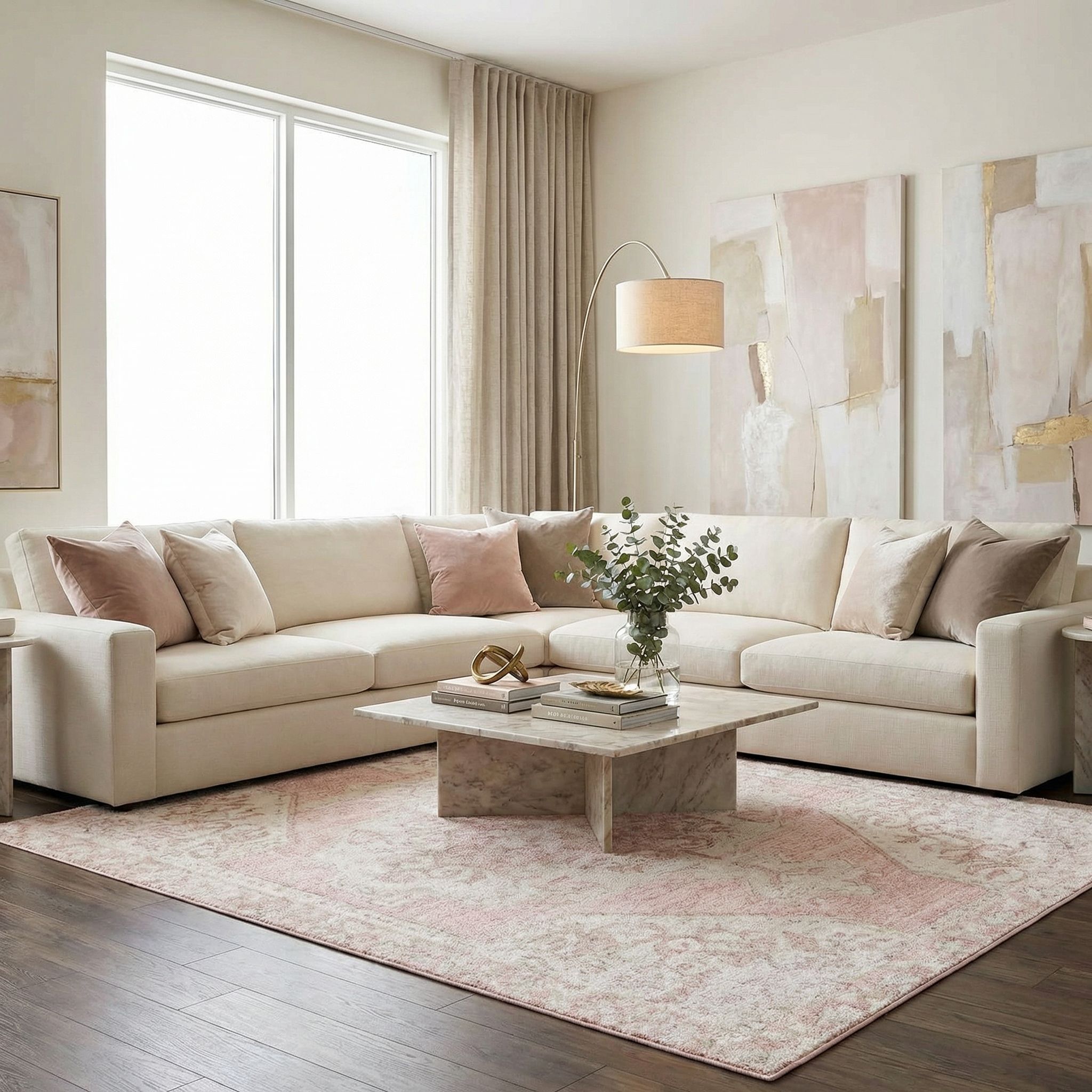 Snead Pink Floral Rug