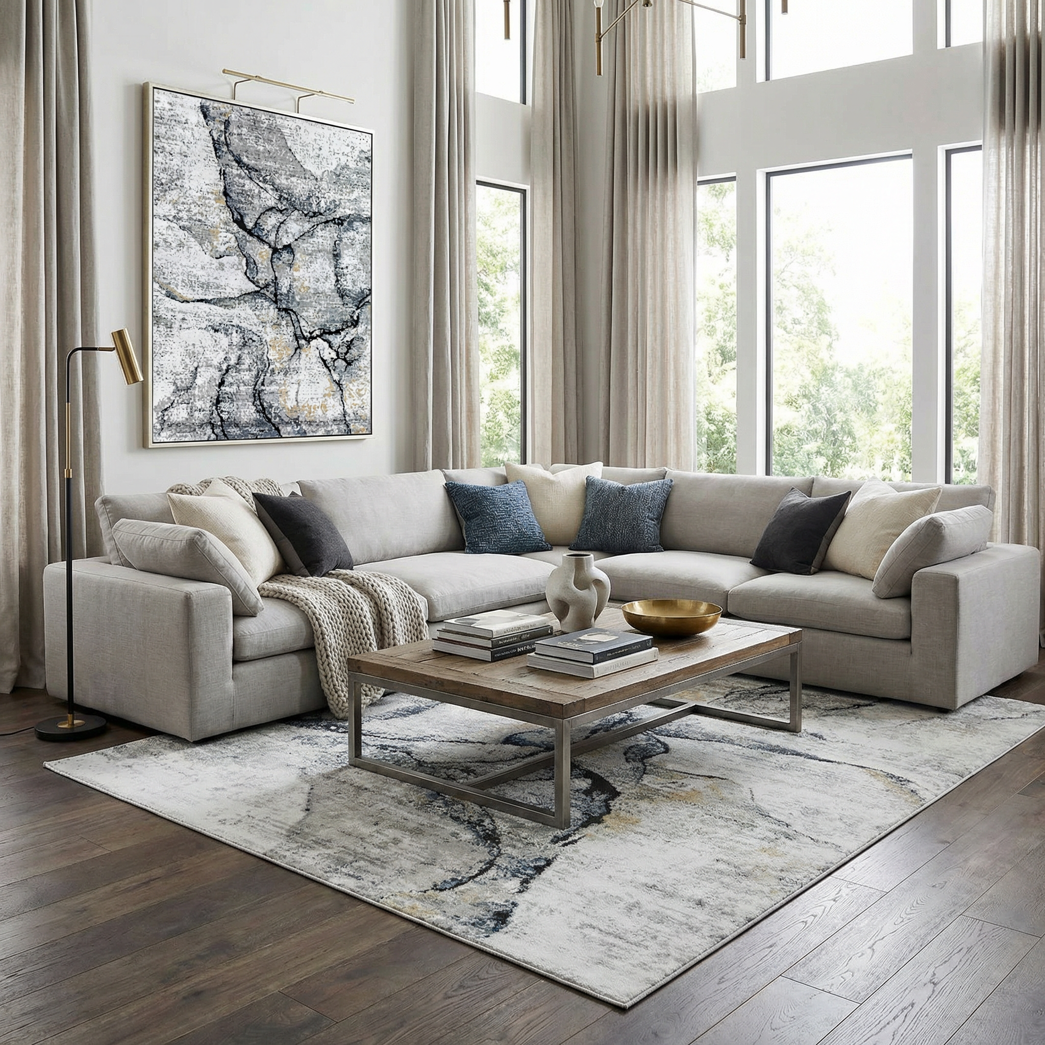 Fremantle Gray Marble Rug