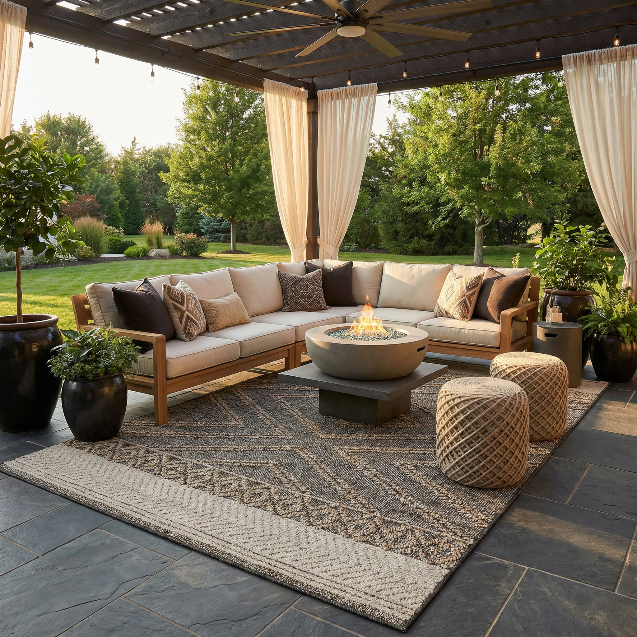 Beige Charcoal Areli Outdoor Area Rug