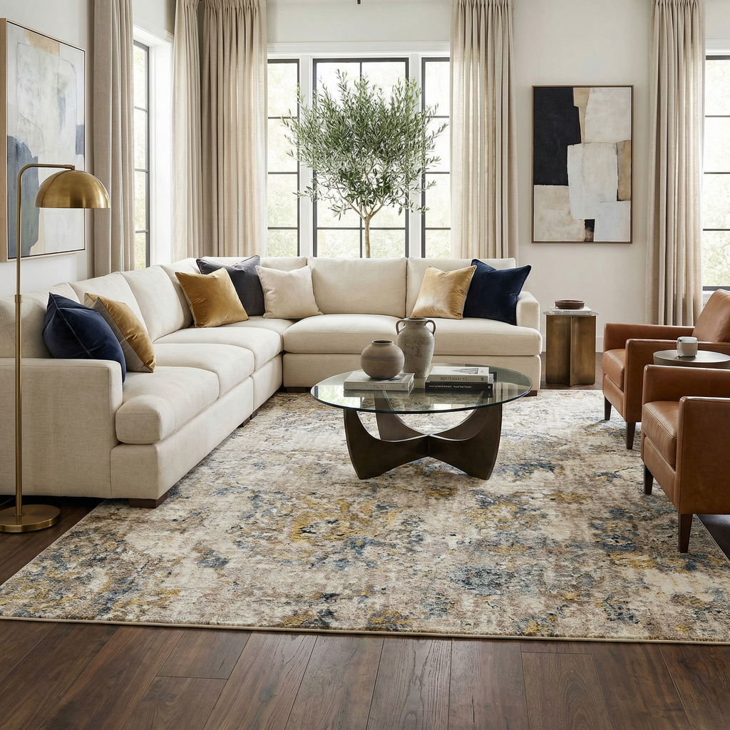 Morinville Teal Floral Rug