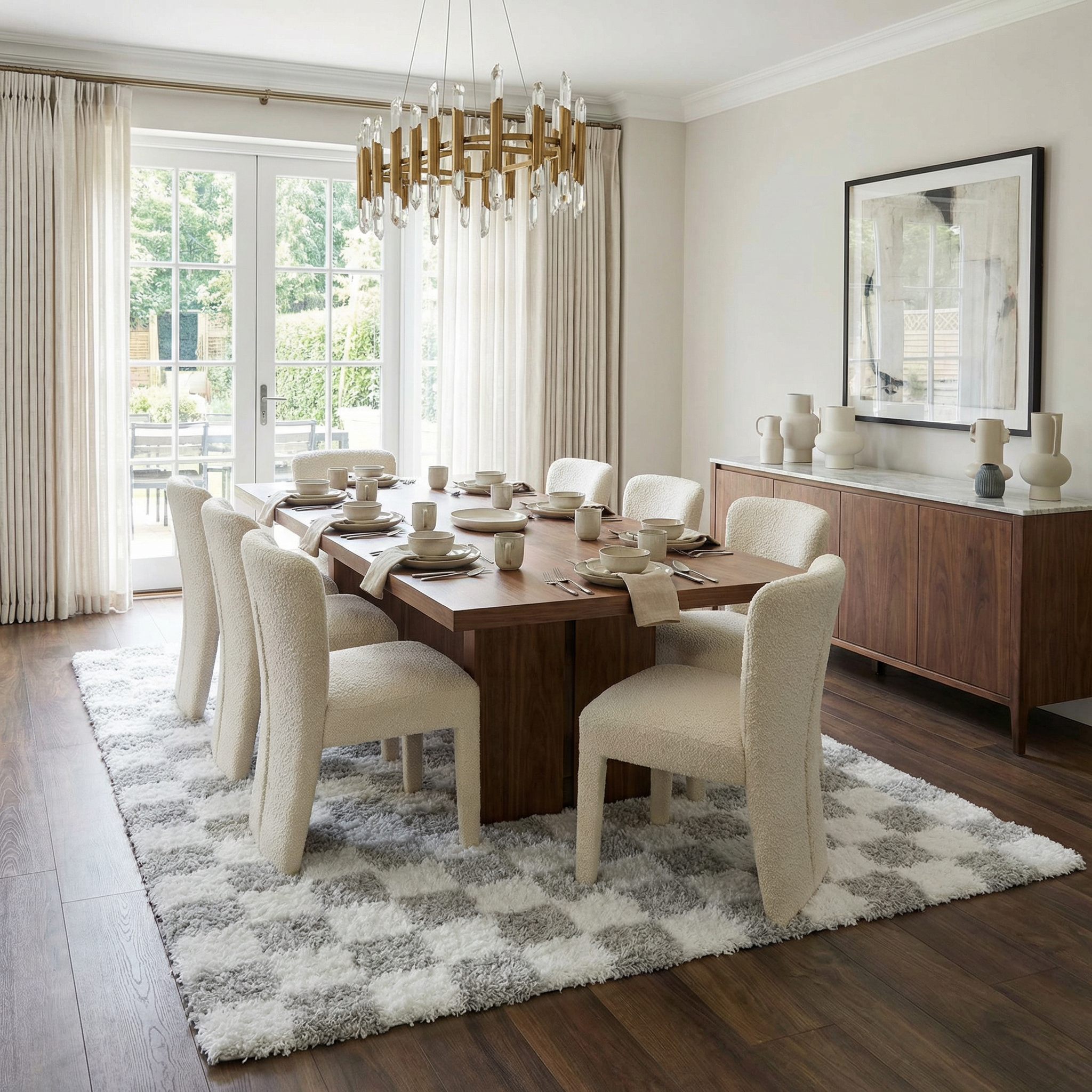 Atira Gray Checkered Area Rug