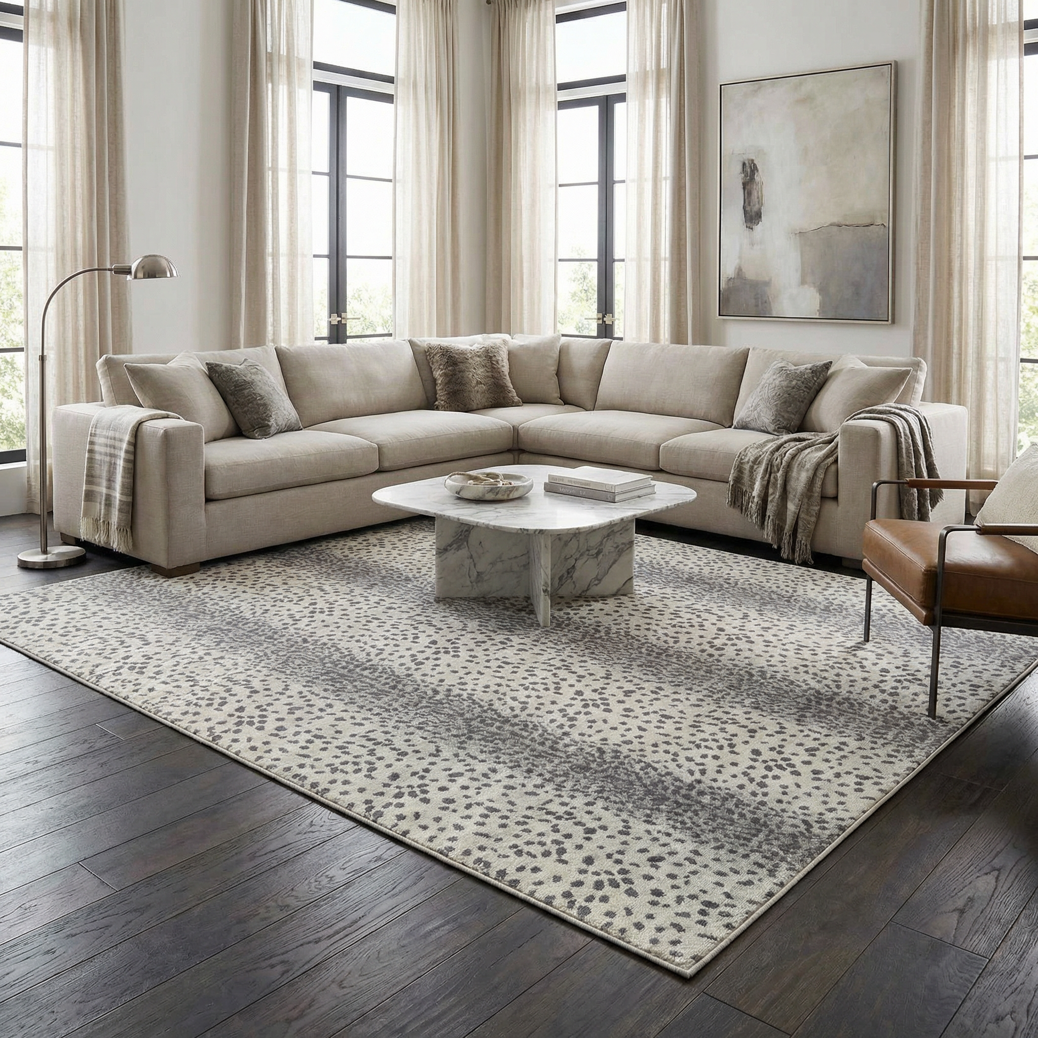 Pointblank Gray Antelope Print Rug