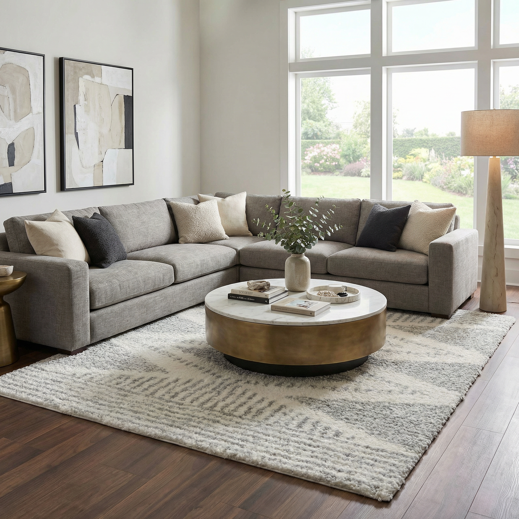 Trunding Plush Area Rug in Gray