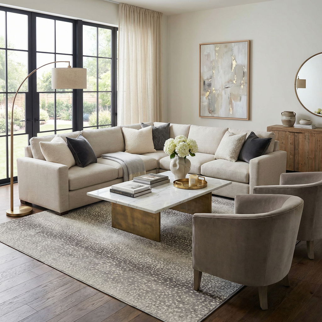 Pointblank Black&Gray Antelope Print Rug