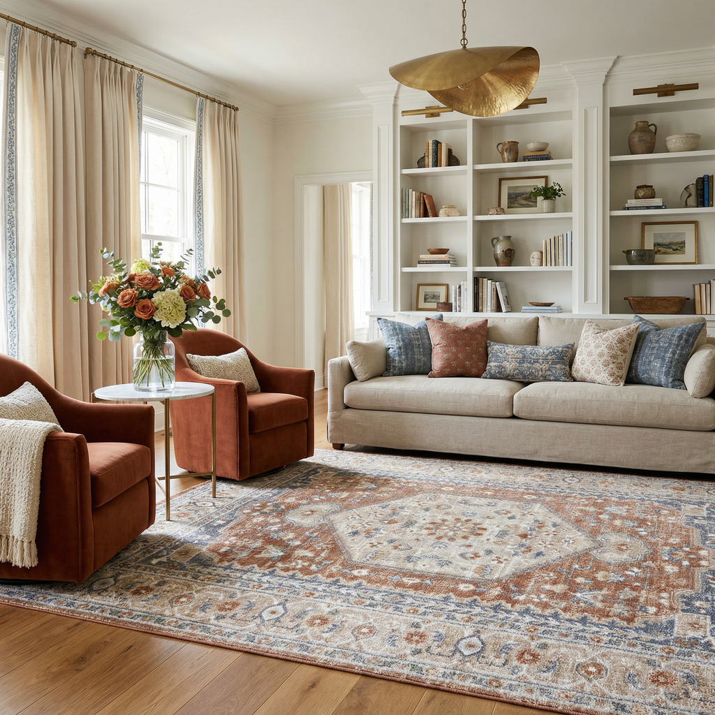 Gael Rust Boutique Washable Rug