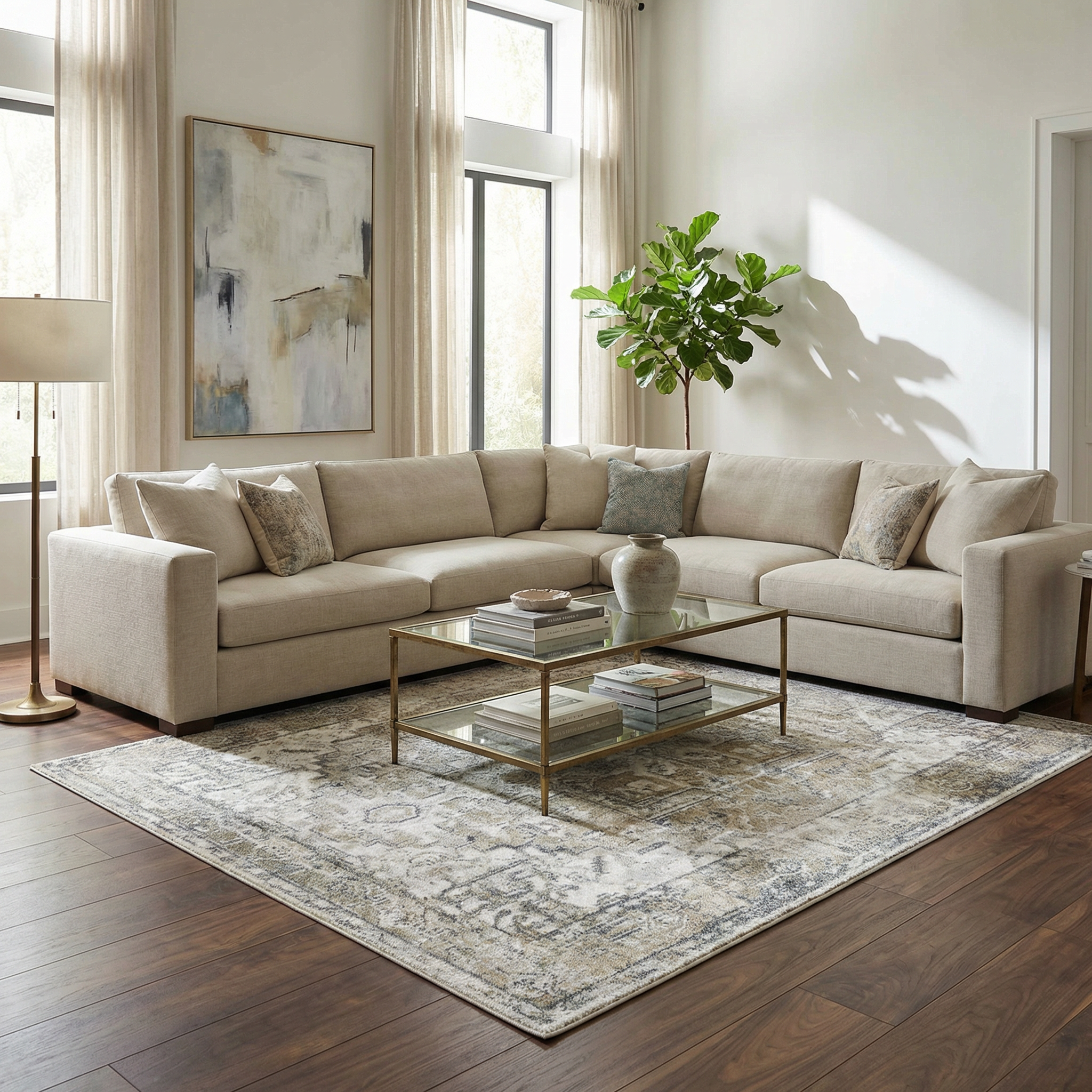 Hera Olive Boutique Washable Rug