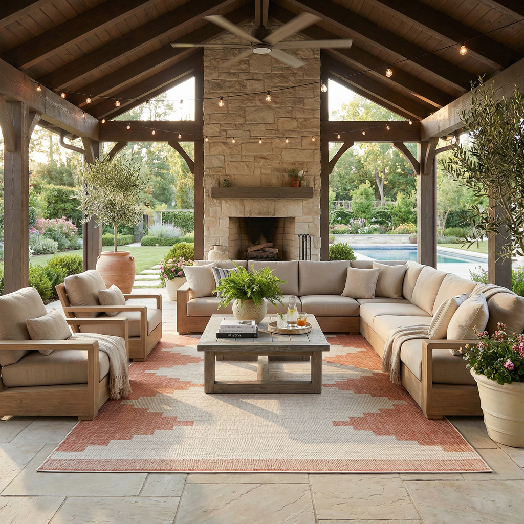 Djugun Peach Fuzz Indoor & Outdoor Area Rug
