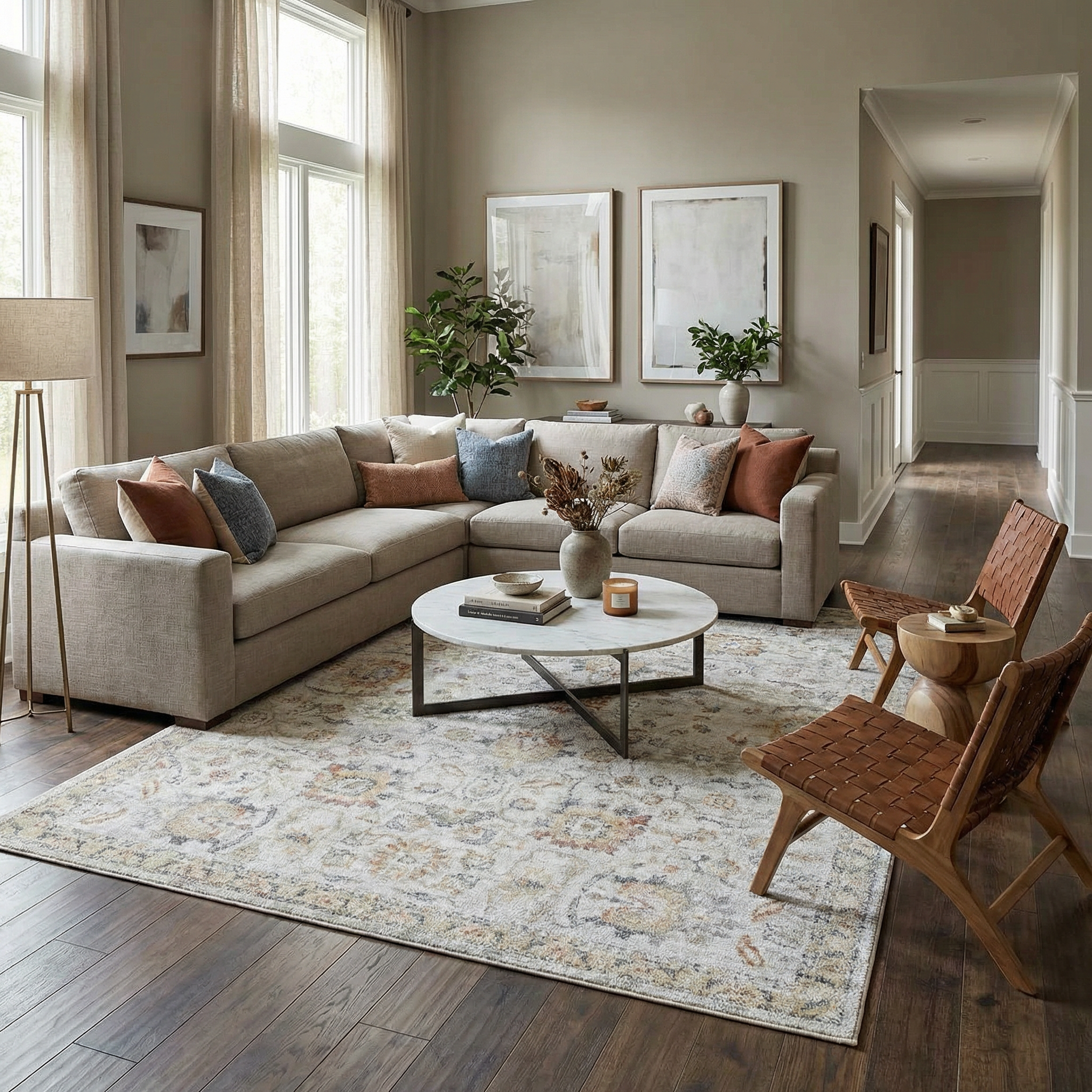 Dion Washable Floral Rug - Clearance