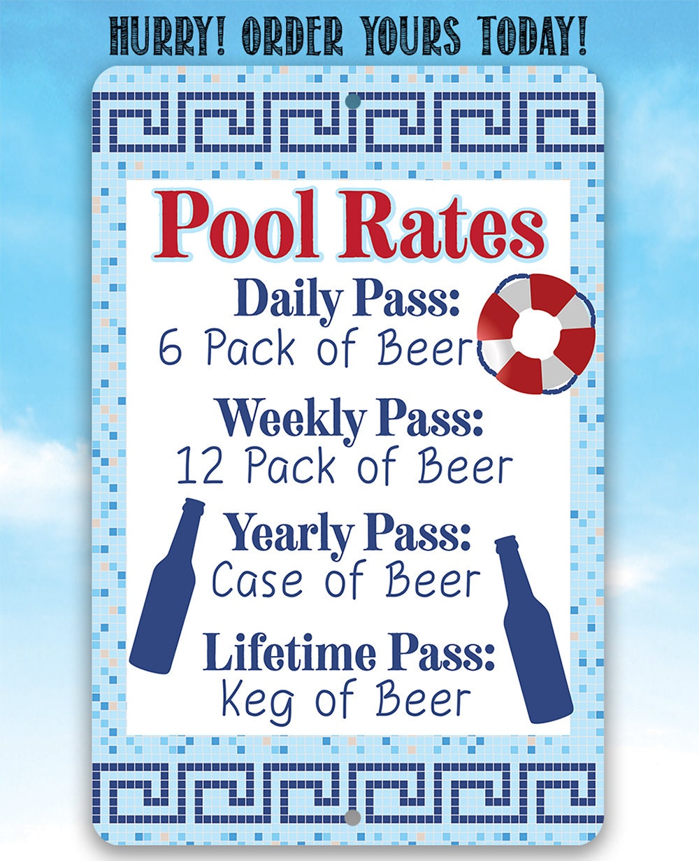 Pool Rates - Metal Sign