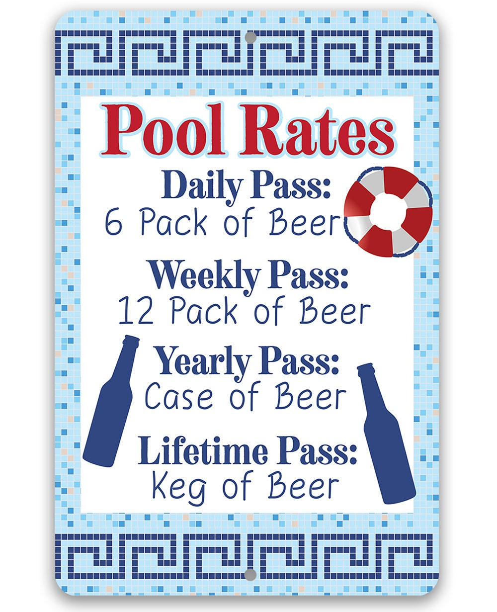 Pool Rates - Metal Sign