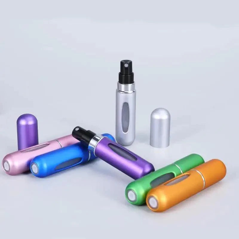 Portable Mini Refillable Atomizer Bottle Lightweight Container For Cosmetics Mini Aluminum Empty Bottle For Traveling Cute Little Bottle For Ladies 5ml