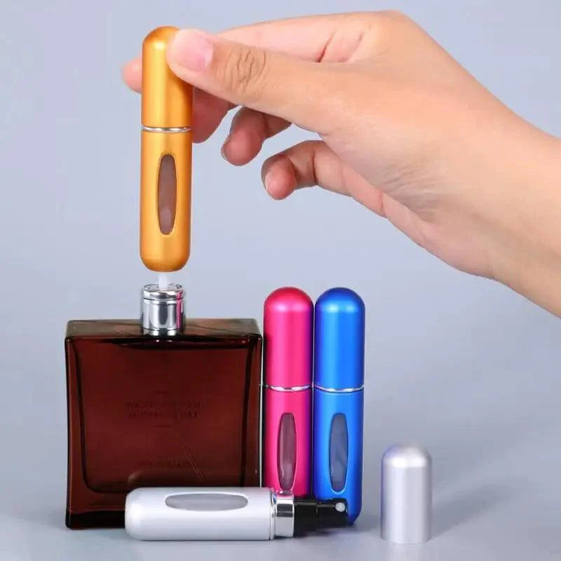 Portable Mini Refillable Atomizer Bottle Lightweight Container For Cosmetics Mini Aluminum Empty Bottle For Traveling Cute Little Bottle For Ladies 5ml