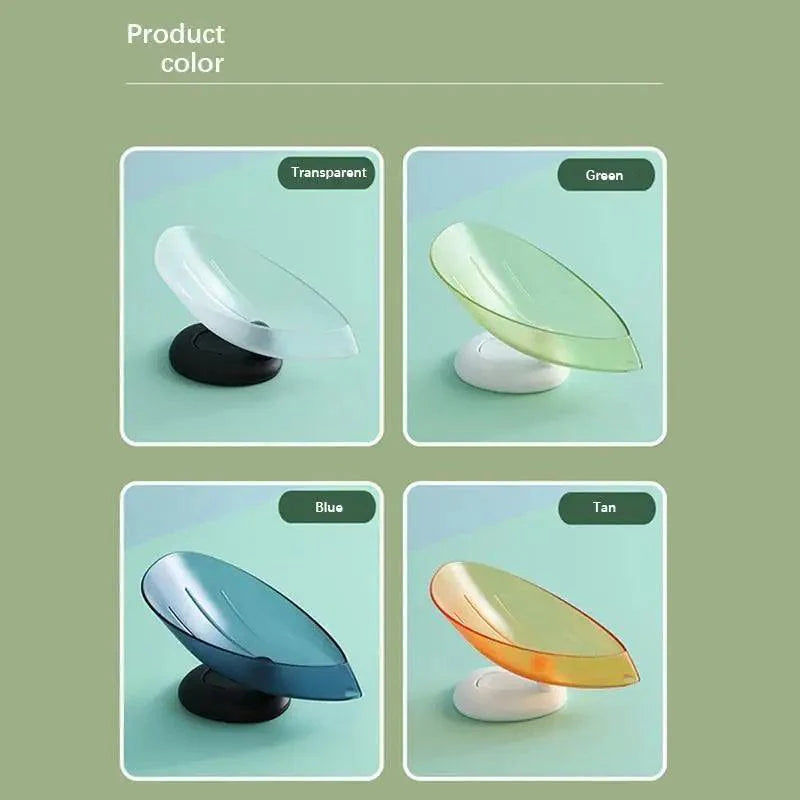 Portable Soap Dish Leaf Shape Soap Holder Leaf Shaped Soap Box Soap Dish For Bathroom Suction Cup Bathroom Storage For Soap Soap Dishes Sponge Container with Suction Cup Leaf Shape Self Draining for Bathroom Kitchen Sink