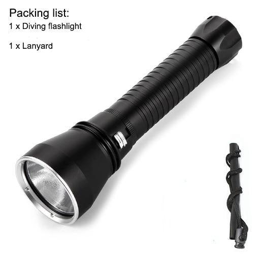 Powerful LED Rechargeable Dive Flashlight Cree Diving Flashlight Underwater Waterproof  High Lumen LED Scuba Diving  Torch Flashlight For Scuba Diving Underwater Torch